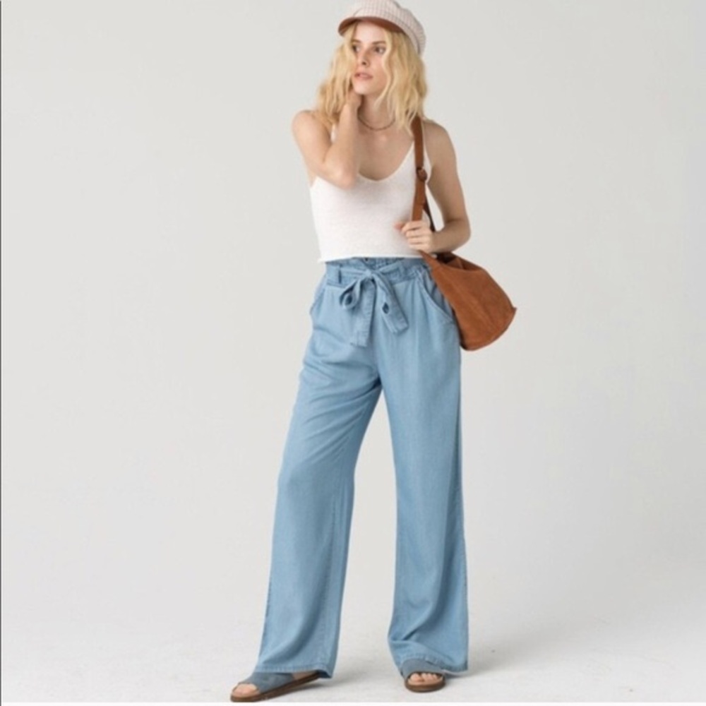 Thread+Supply Chambray paperbag high waist pants